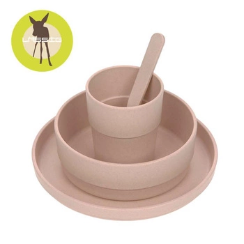 Lassig Komplet naczyń dla dzieci Uni powder pink