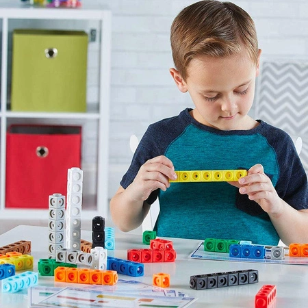 Klocki. Kostki Matematyczne. Zestaw Edukacyjny. MathLink Cubes. Pojazdy