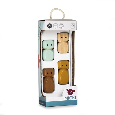 Zestaw 4 drewniane figurki ludzików Micki