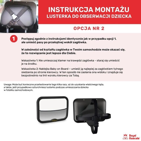 Lusterko do samochodu dla dziecka, czarne, Royal Rascals