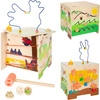 Drewniana kostka edukacyjna Na wsi 11733-Small Foot, zabawki motoryczne