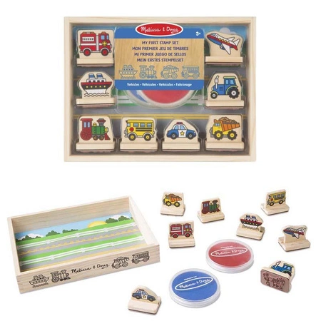 Stempelki Mój pierwszy drewniany zestaw pieczątek Pojazdy Melissa and Doug 12391-MD