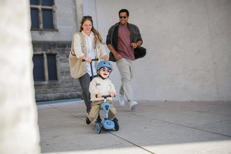 ZESTAW SCOOTANDRIDE Highwaykick 1 Push and Go 2w1 Jeździk i hulajnoga z rączką do prowadzenia 1-5 lat Steel + KASK XXS