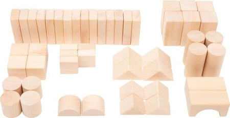 Drewniane klocki dla dzieci Naturalne budowle 50 sztuk 11396-Small Foot, zabawki kreatywne