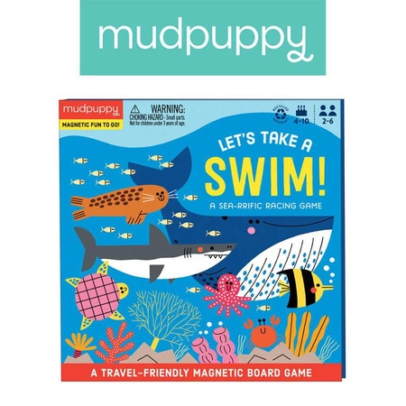 Mudpuppy Podróżna magnetyczna gra planszowa wyścig Zawody pływackie 4+