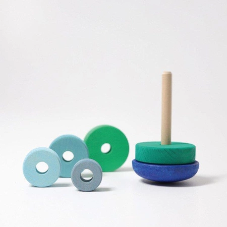 Wieża do bujania, 13 cm, niebieska, 1+, Grimm's