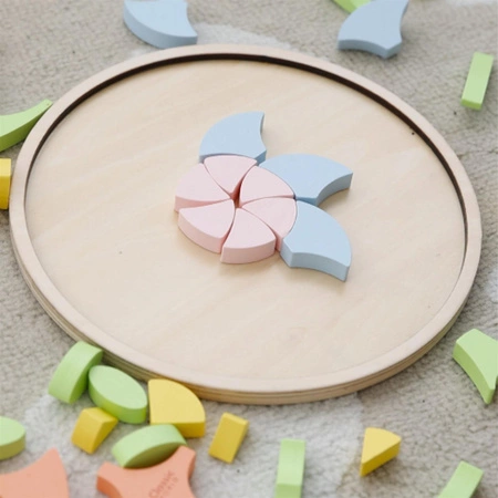 CLASSIC WORLD Pastelowa Mandala Układanka Montessori Mozaika Kwiaty