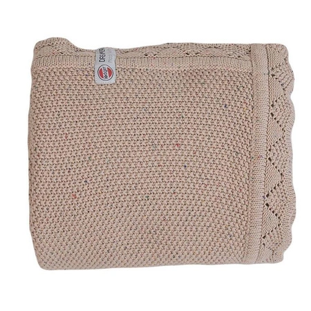 Lodger Kocyk niemowlęcy dziergany bawełniany 80x100 beżowy Tribe Fancy Linen