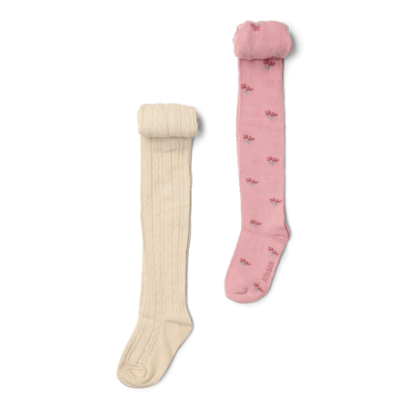 Little Dutch Rajstopy 2-pak Sand / Warm rose rozm. 74/80