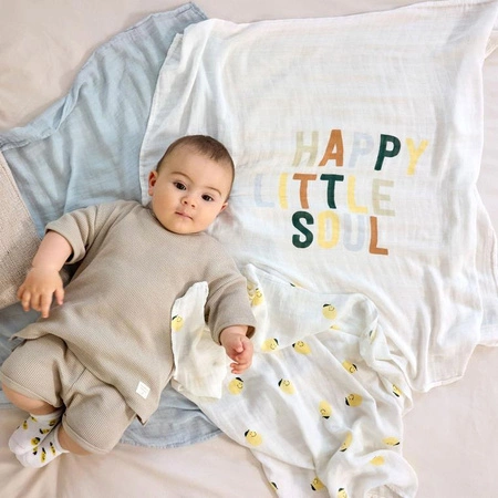 Lassig Bambusowy otulacz kocyk 80x80cm zestaw 3 szt. Happy Fruits Lemon