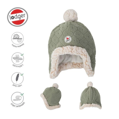 Lodger Dwuwarstwowa zimowa czapeczka z polaru szałwiowa Fleece Elm 6-12 m