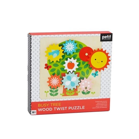 Petit Collage Drewniane Ruchome Puzzle dla Dziecka Drzewo