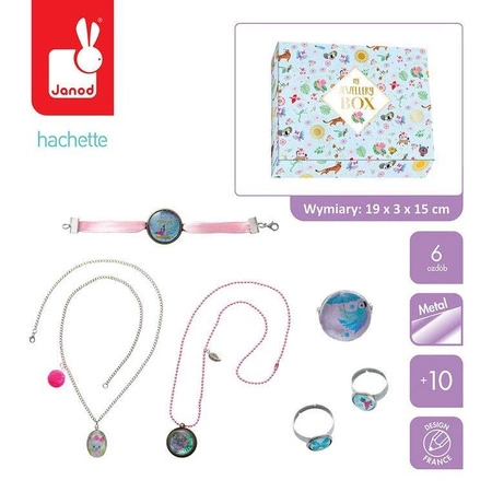 Zestaw kreatywny do tworzenia biżuterii z kaboszonami Urocze zwierzaki 10+, Janod