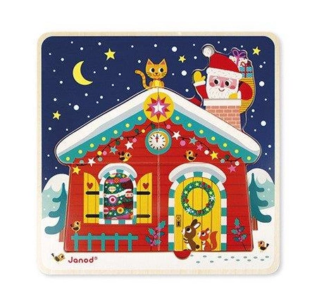 Puzzle drewniane 3-warstwowe Gwiazdka, Janod