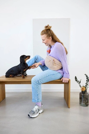 PALOPA Torebka nerka na smakołyki dla psa Emma teddy-fleece beige Edycja limitowana