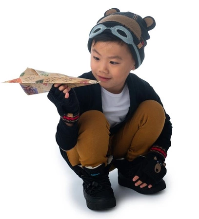 FlapJack Rękawiczki Dziecięce z Klapką Miś M