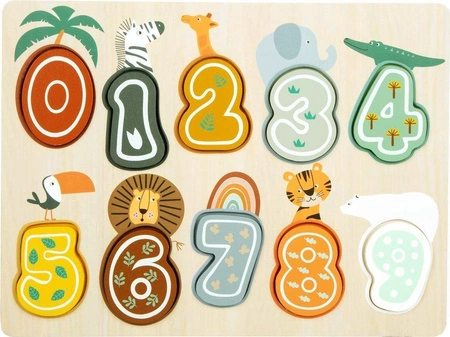 Układanka dla dzieci cyferki Super Safari 11702-Small Foot, zabawki edukacyjne