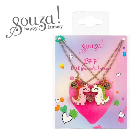 Souza! Naszyjniki przyjaźni dla dziewczynki 2 szt. BFF Dino