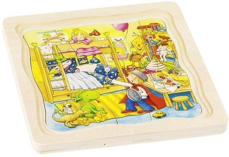 Mój dzień, układanka drewniana - warstwowa, goki - układanki dla dzieci