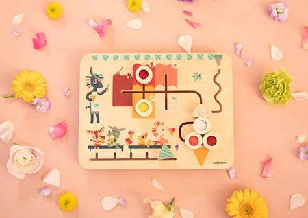 LILLIPUTIENS Drewniana tablica labirynt sensoryczny Lodziarnia 18 m+