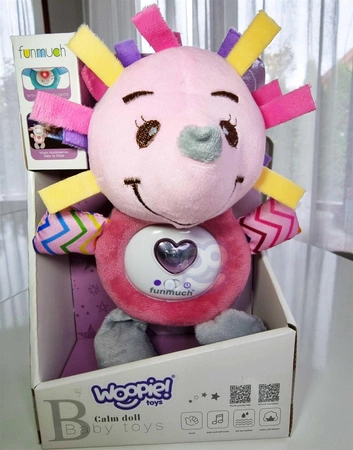 WOOPIE Interaktywny Pluszak Przytulanka dla Niemowląt Światło Dźwięk Jeżyk Gryzak Usypiacz