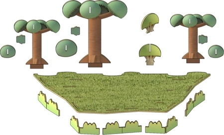 Halftoys Magnetyczne Składane Gnu z Makietą