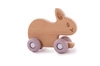 B-Drewnany królik na kółkach Pink