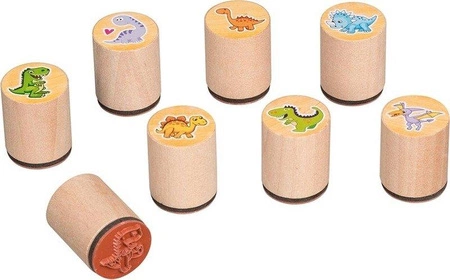 Drewniane stemple dla dzieci pieczątki Dinozaury Goki 15552