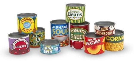 Puszki do zabawy w sklep spożywczy 10 el. Let's Play House! Melissa and Doug 14088-MD