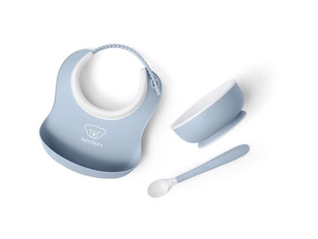BABYBJORN - Zestaw do karmienia 3 szt. - Powder Blue