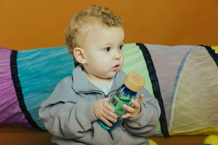 Petit Boum, Butelka sensoryczna, dwufazowa MOVE SPIRALA niebieska