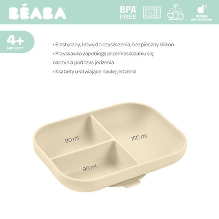 Beaba Silikonowy trójdzielny talerz z przyssawką Clay