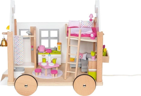 Drewniany domek dla lalek przyczepa kempingowa Goki 51477