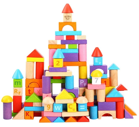 TOOKY TOY Kolorowe Klocki Drewniane 135 szt.