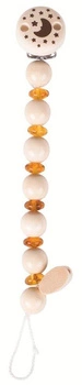 Drewniany łańcuszek do smoczka z bursztynem Księżyc 735070-Heimess Nature, prezent dla niemowlaka