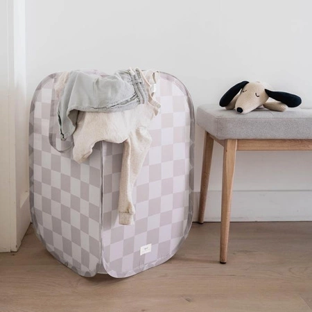 3 Sprouts Kosz Na Pranie i Zabawki Pop-up Checkerboard Beige