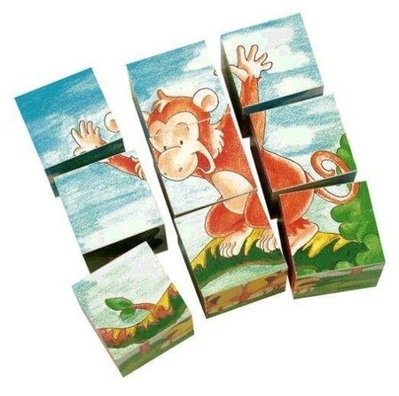 Puzzle kostki dzikie zwierzęta