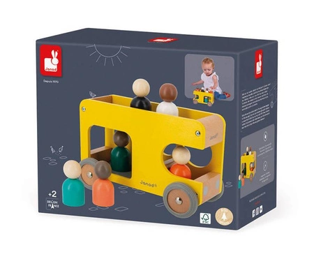 Szkolny autobus drewniany Bolid 2+, Janod