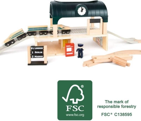 Zestaw do kolejki dla dzieci Dworzec z peronem wielka podróż Small Foot World