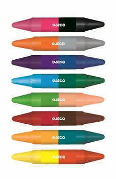 Kredki woskowe dwustronne 8szt/16 kol DJ08874
