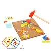 TOOKY TOY Układanka Tablica Korkowa Przybijanka z Młotkiem 20 Wzorów 82 el. Certyfikat FSC