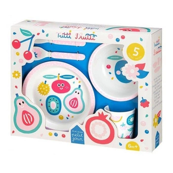 Zestaw naczyń i sztućców dla dziecka, 5 el., Tutti Frutti | Maison Petit Jour®
