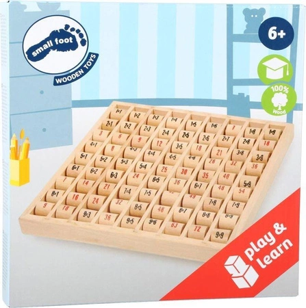 Tabliczka mnożenia, małe, obracane klocki drewniane, 11059-small foot, zabawki edukacyjne