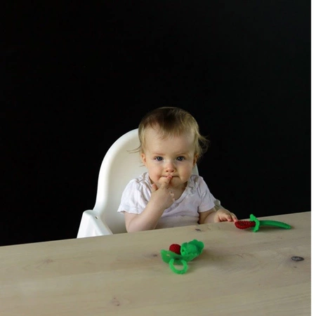 Gryzak 2 szt., Soczysta Malina, szary i beżowy, RaZbaby