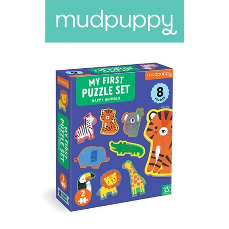 Mudpuppy Pierwsze puzzle Szczęśliwe zwierzątka 2 elementy 2+