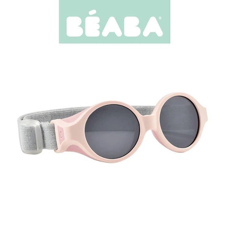 Beaba Okulary przeciwsłoneczne dla dzieci z elastyczną opaską 0-9 miesięcy Chalk pink