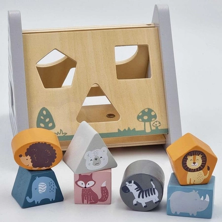 Viga PolarB Drewniany sorter z klockami piramida Układanka