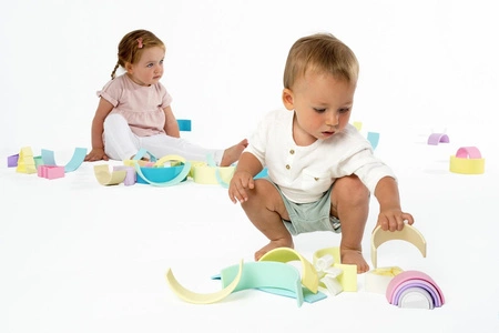 DENA Duża Silikonowa Tęcza Pastel - 12 elementów