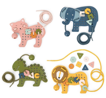 Drewniana przeplatanka ze zwierzątkami – Trixie Baby