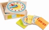 Drewniany zegar do nauki czasu w pudełku 58445-Goki, zabawki rozwojowe